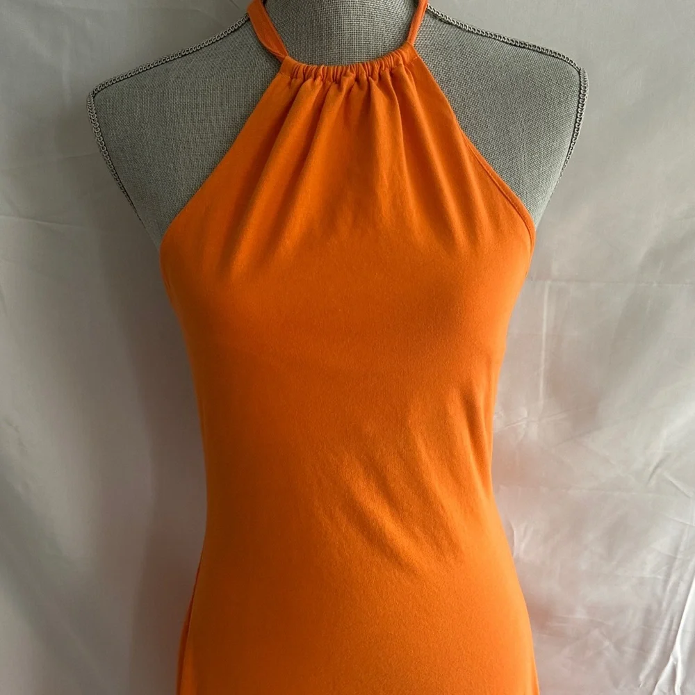 Ralph Lauren Rugby Halter Maxi Dress in Bright Orange, Med - Picture 2 of 9